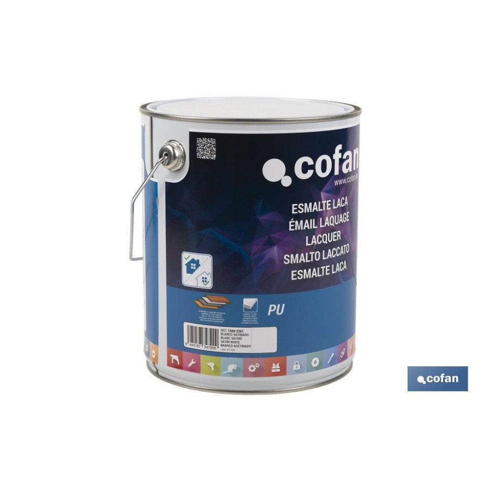 ESMALTE LACA AL AGUA BLANCO 4 L SATINADO (PACK: 1 UDS)