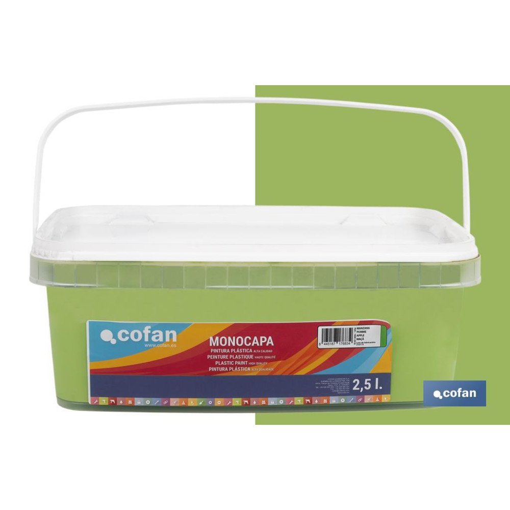 PINTURA PLÁSTICA MONOCAPA Manzana (2,5 LT) (PACK: 1 UDS)