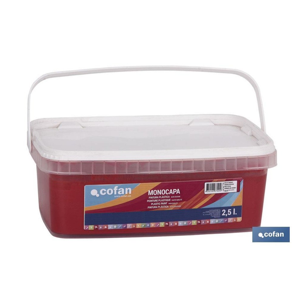 PINTURA PLÁSTICA MONOCAPA Rojo Diablo (2,5 LT) (PACK: 1 UDS)