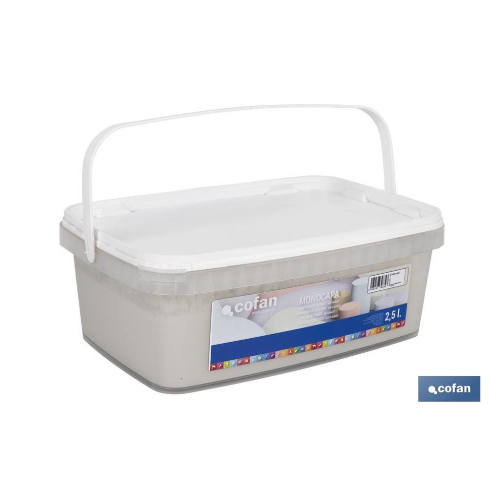 PINTURA PLÁSTICA MONOCAPA GRIS SUAVE 2,5 L (PACK: 1 UDS)