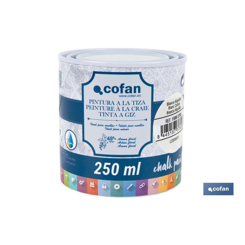 PINTURA A LA TIZA, CHALK PAINT, BLANCO ALGODÓN 250 ML (PACK: 1 UDS)