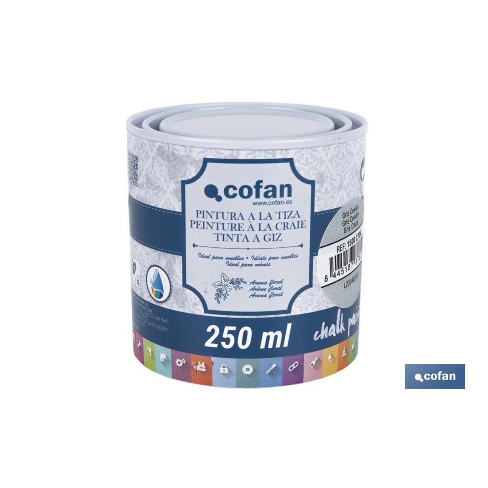 PINTURA A LA TIZA, CHALK PAINT, GRIS CENIZA 250 ML (PACK: 1 UDS)