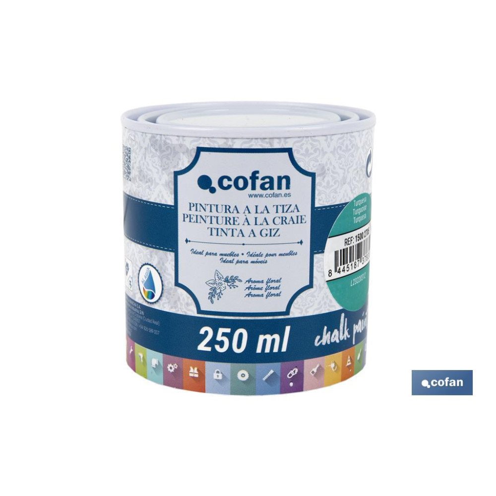PINTURA A LA TIZA, CHALK PAINT, TURQUESA 250 ML (PACK: 1 UDS)