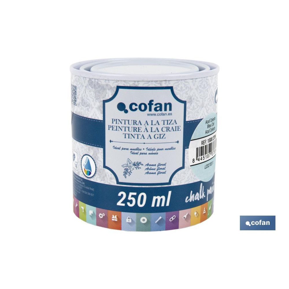 PINTURA A LA TIZA, CHALK PAINT, AZUL CELESTE 250 ML (PACK: 1 UDS)