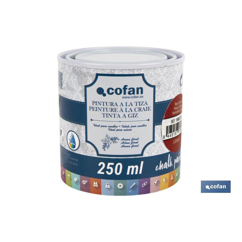 PINTURA A LA TIZA, CHALK PAINT, ROJO CEREZA 250 ML (PACK: 1 UDS)