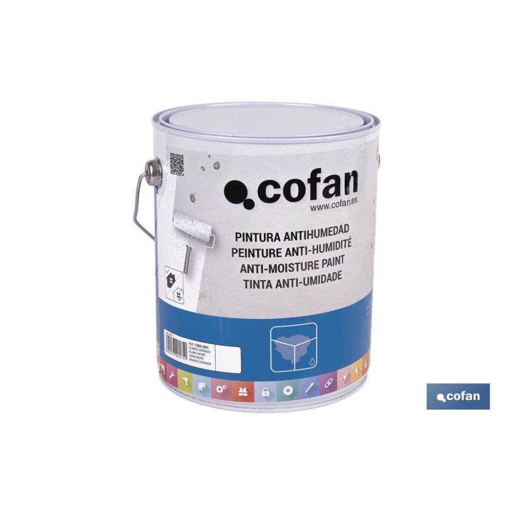 PINTURA ANTIHUMEDAD SINTÉTICA (4 L)  BLANCO SATINADO (PACK: 1 UDS)