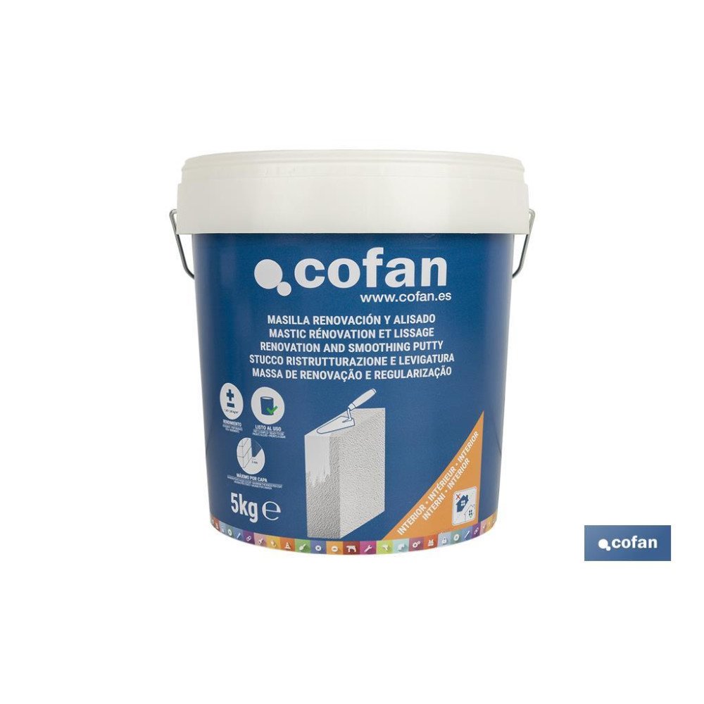 MASILLA RENOVACIÓN Y ALISADO PARA INTERIOR 5 KG (PACK: 1 UDS)