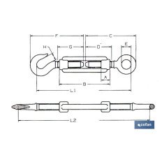 TENSOR GANCHO-ANILLA ZINC. DIN 1480 M-12 (PACK: 5 UDS)