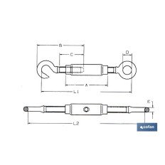TENSOR TUBULAR GANCHO-ANILLA M-8 (PACK: 10 UDS)