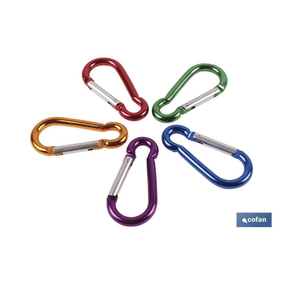 MOSQUETÓN ALUMINIO COLORES (7X 70) (PACK: 50 UDS)