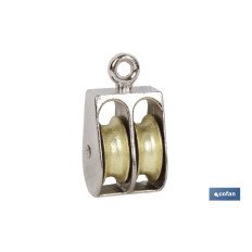 POLEA DOBLE FIJA NIQUELADA (Ø20MM) (PACK: 25 UDS)