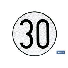 PLACA DE VELOCIDAD HOMOLOGADA 30 (PACK: 1 UDS)