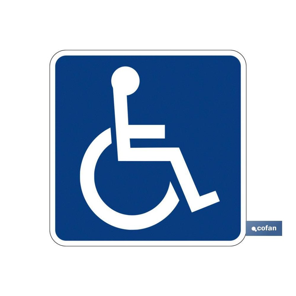 PLACA MINUSVALIDOS V-15 DE 210X210MM. (PACK: 1 UDS)