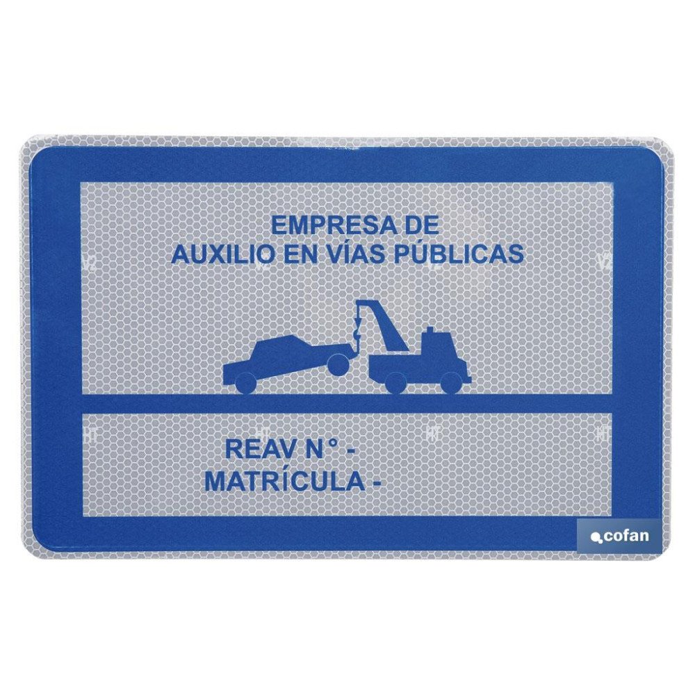 PLACA V-24 PARA GRÚA DE SERVICIO DE AUXILIOS EN CARRETERA (PACK: 1 UDS)
