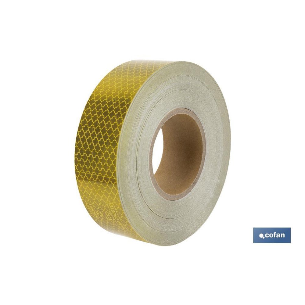 ROLLO RETROREFLECTANTE CONTINUO - 50M AMARILLO (PACK: 1 UDS)