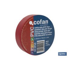 CINTA AISLANTE 180 Micras ROJA 19mmX20 Metros venta unitaria (PACK: 1 UDS)