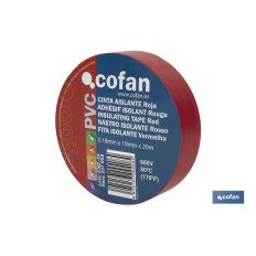 CINTA AISLANTE 180 Micras ROJA 19mmX20 Metros venta unitaria (PACK: 1 UDS)