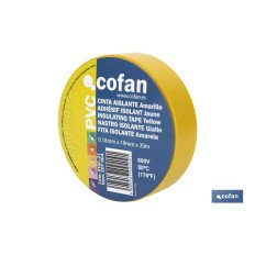 CINTA AISLANTE 180 Micras AMARILLA 19mmX20 Metros (PACK: 10 UDS)