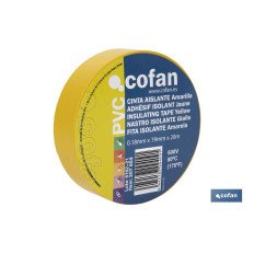 CINTA AISLANTE 180 Micras AMARILLA 19mmX20 Metros venta unitaria (PACK: 1 UDS)