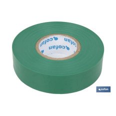 CINTA AISLANTE 180 Micras VERDE 19mmX20 Metros venta unitaria (PACK: 1 UDS)