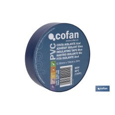 CINTA AISLANTE 180 Micras AZUL 19mmX20 Metros venta unitaria (PACK: 1 UDS)