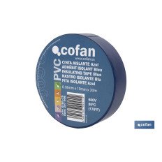 CINTA AISLANTE 180 Micras AZUL 19mmX20 Metros venta unitaria (PACK: 1 UDS)