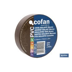 CINTA AISLANTE 180 Micras MARRON 19mmX20 Metros venta unitaria (PACK: 1 UDS)