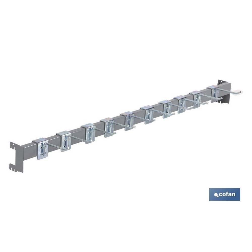 BARRA DE CARGA 1000X40X20MM CON 10 GANCHOS 10CM (PACK: 1 UDS)