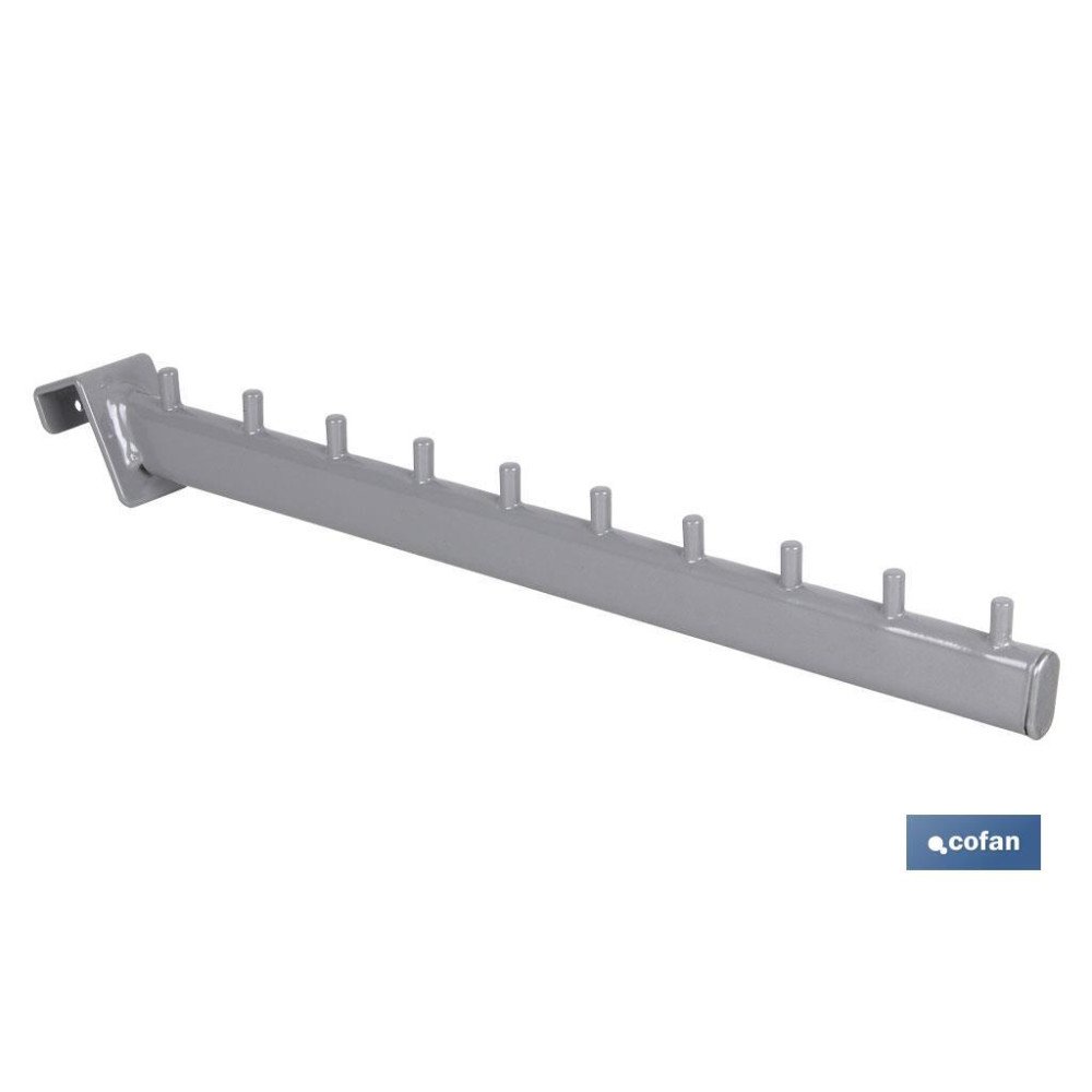 PERCHA INCLINADA OVALADA 400MM CON PIVOTES (PACK: 1 UDS)