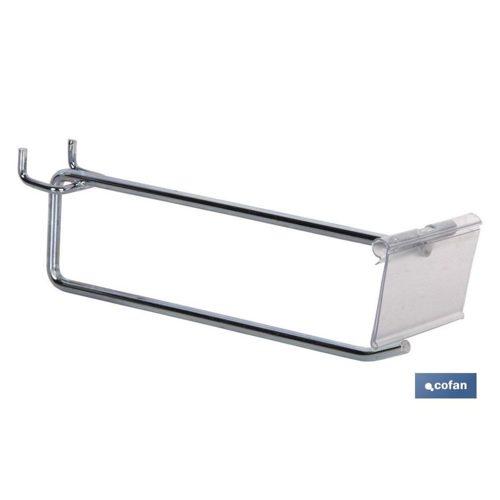 GANCHO SIMPLE CON ETIQUETERO 200 X 6 MM (PACK: 1 UDS)