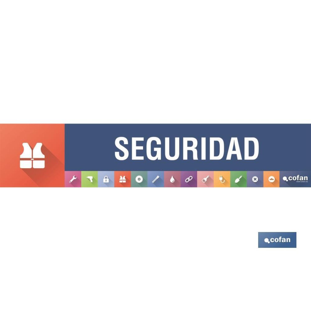 SEÑALETICA IMANTADA PARA EXPOSITOR 975 X 200 MM - SEGURIDAD (PACK: 1 UDS)