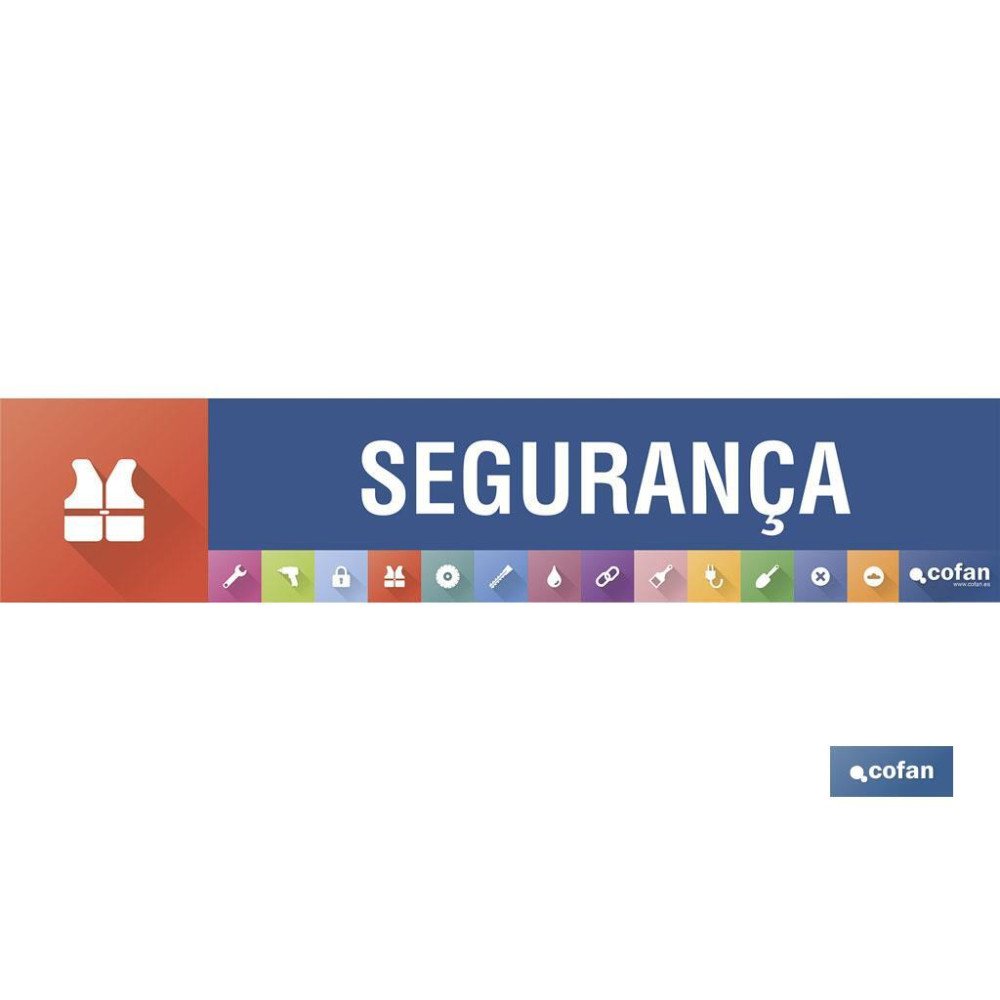 SEÑALETICA IMANTADA PORTUGUES PARA EXPOSITOR 975 X 200 MM - SEGURANÇA (PACK: 1 UDS)