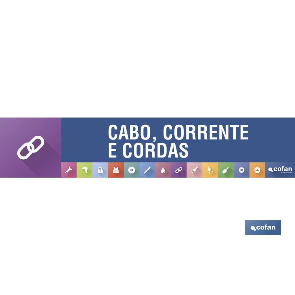 SEÑALETICA IMANTADA PORTUGUES PARA EXPOSITOR 975 X 200 MM - CABO, CORRENTE E CORDAS (PACK: 1 UDS)