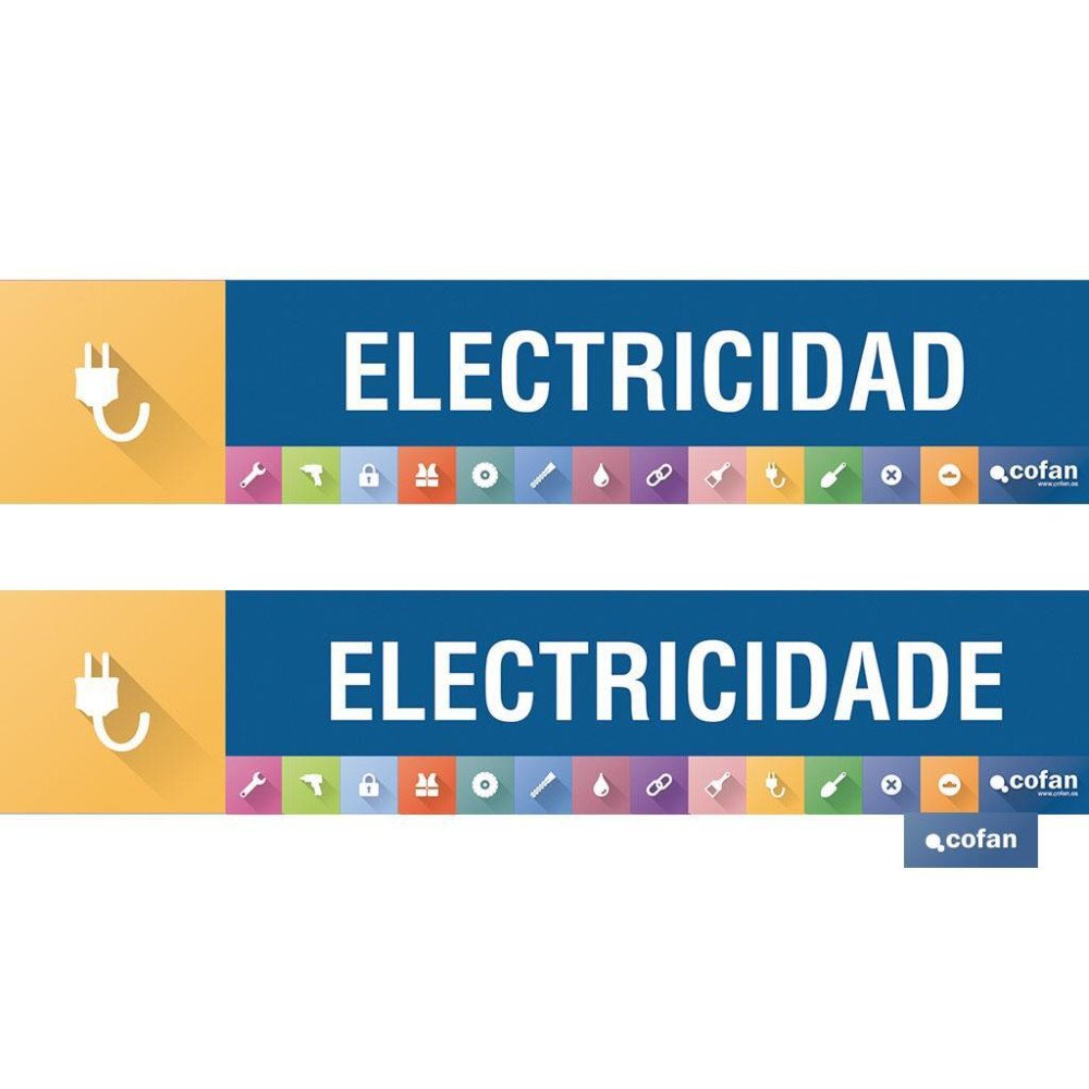 SEÑALETICA IMANTADA PARA EXPOSITOR 975 X 200 MM - ELECTRICIDAD (PACK: 1 UDS)