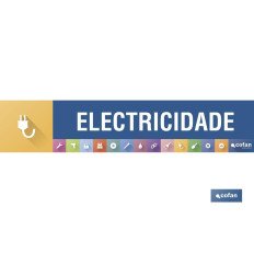 SEÑALETICA IMANTADA PORTUGUES PARA EXPOSITOR 975 X 200 MM - ELECTRICIDADE (PACK: 1 UDS)