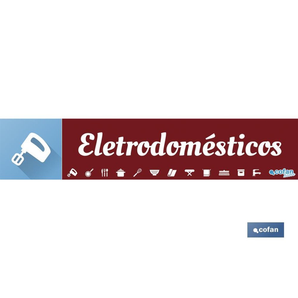 SEÑALETICA IMANTADA PORTUGUES PARA EXPOSITOR 975 X 200 MM - ELETRODOMÉSTICOS (PACK: 1 UDS)
