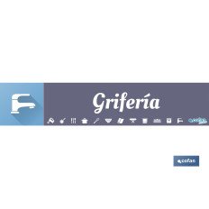 SEÑALETICA IMANTADA PARA EXPOSITOR 975 X 200 MM - GRIFERÍA (PACK: 1 UDS)