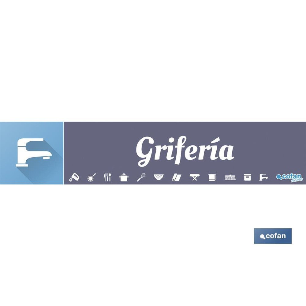 SEÑALETICA IMANTADA PARA EXPOSITOR 975 X 200 MM - GRIFERÍA (PACK: 1 UDS)