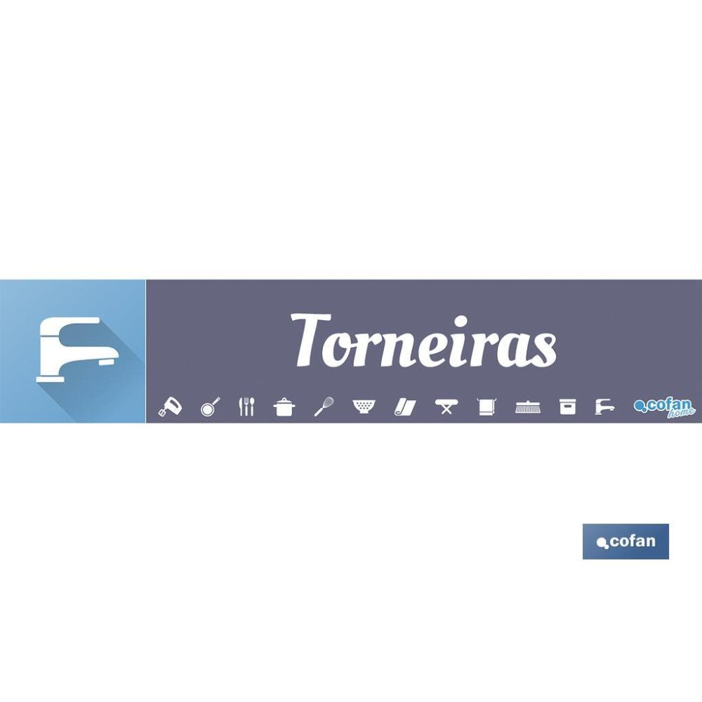 SEÑALETICA IMANTADA PORTUGUES PARA EXPOSITOR 975 X 200 MM - TORNEIRAS (PACK: 1 UDS)