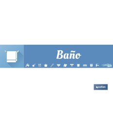 SEÑALETICA IMANTADA PARA EXPOSITOR 975 X 200 MM - BAÑO (PACK: 1 UDS)