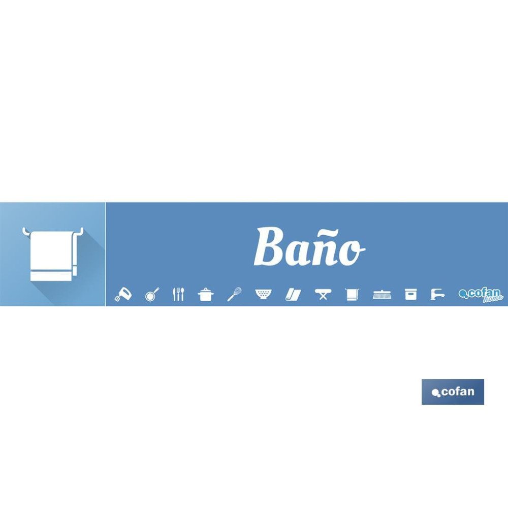 SEÑALETICA IMANTADA PARA EXPOSITOR 975 X 200 MM - BAÑO (PACK: 1 UDS)