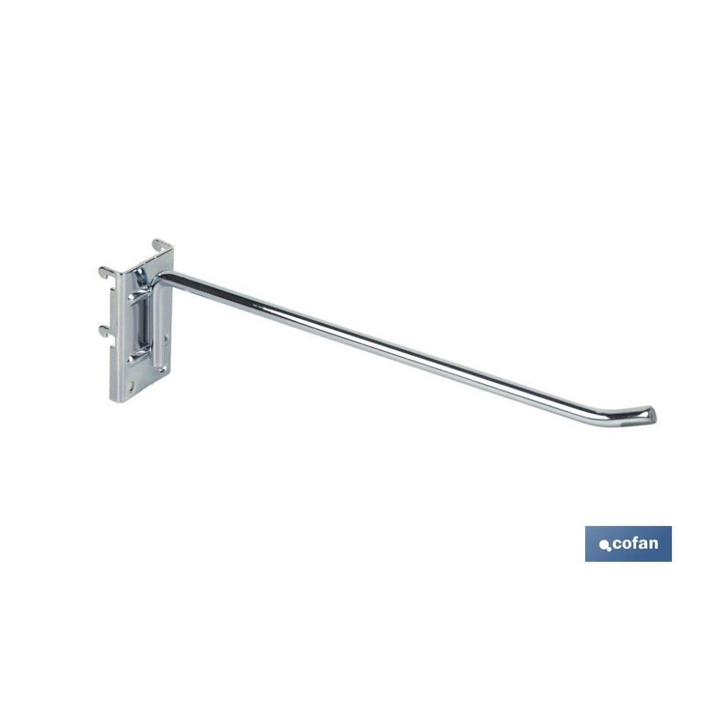 GANCHO CON PLACA DE ANCLAJE SIN ETIQUETERO 200 MM (PACK: 1 UDS)