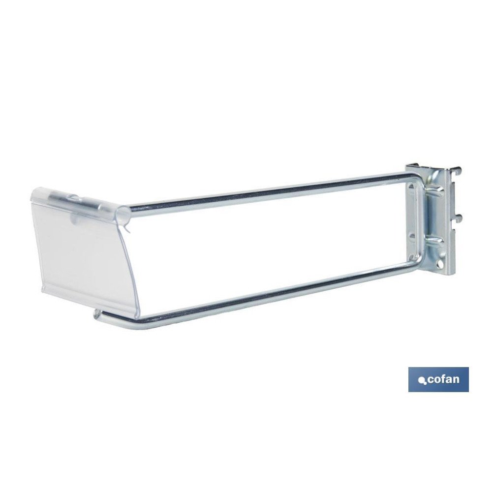 GANCHO CON PLACA DE ANCLAJE CON ETIQUETERO 200 MM (PACK: 1 UDS)