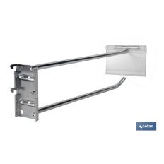 GANCHO CON PLACA DE ANCLAJE CON ETIQUETERO 200 MM (PACK: 1 UDS)