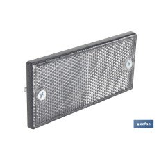 CATADIÓPTRICO RECTANGULAR BLANCO 106 X 50 MM CON TORNILLOS (PACK: 1 UDS)
