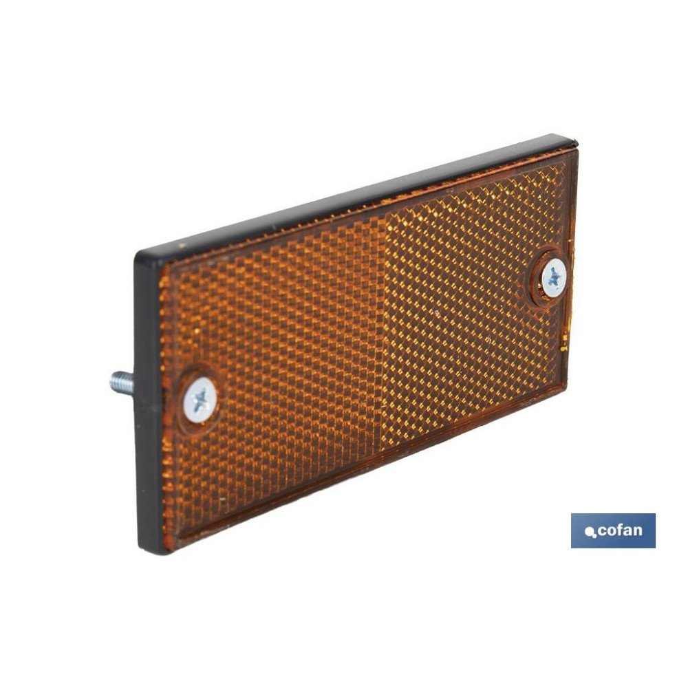 CATADIÓPTRICO RECTANGULAR ÁMBAR 106 X 50 MM CON TORNILLOS (PACK: 1 UDS)
