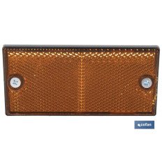 CATADIÓPTRICO RECTANGULAR ÁMBAR 106 X 50 MM CON TORNILLOS (PACK: 1 UDS)