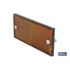 CATADIÓPTRICO RECTANGULAR ÁMBAR 106 X 50 MM CON TORNILLOS (PACK: 1 UDS)
