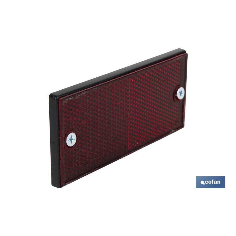CATADIÓPTRICO RECTANGULAR ROJO 106 X 50 MM CON TORNILLOS (PACK: 1 UDS)