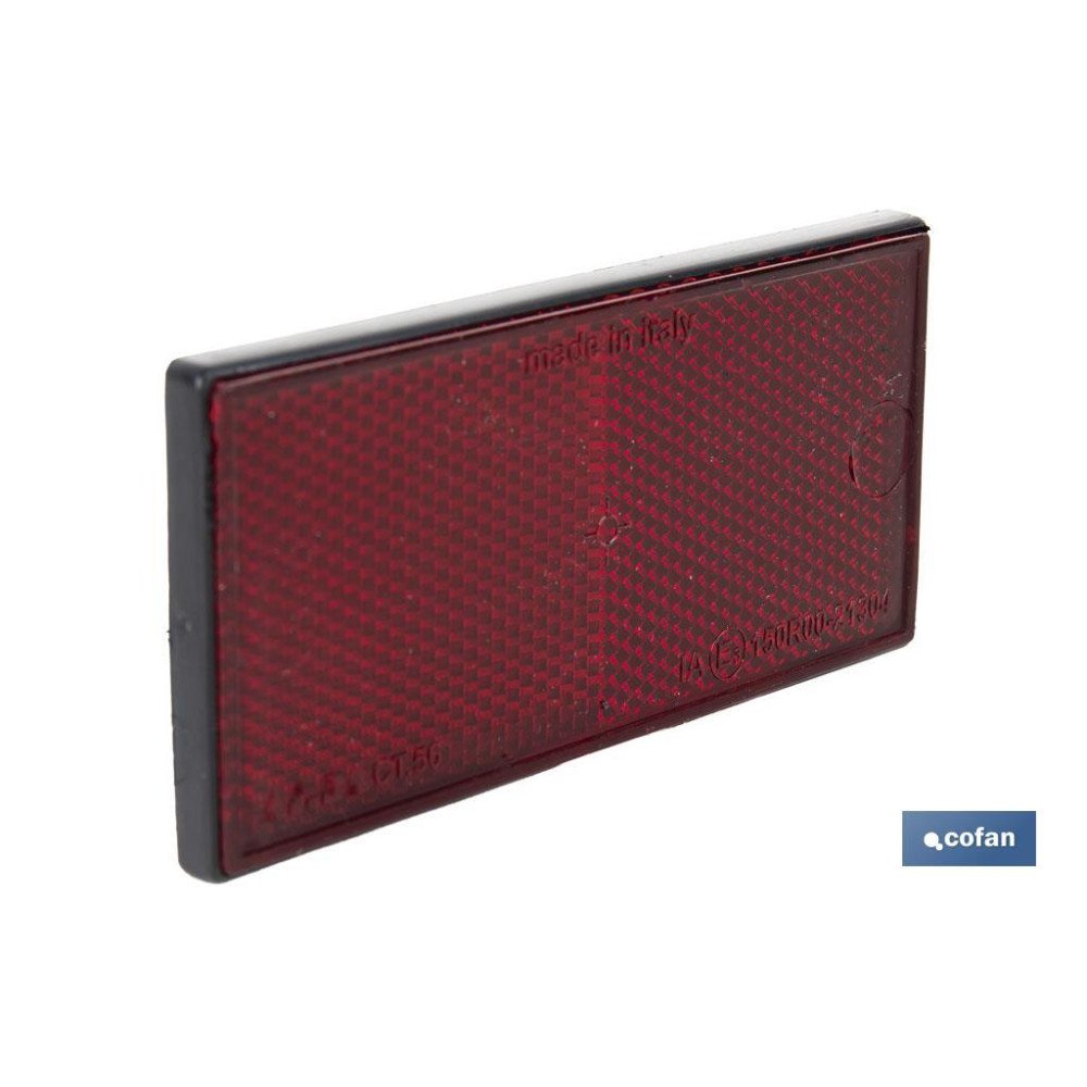 CATADIÓPTRICO RECTANGULAR ROJO 106 X 50 MM ADHESIVO (PACK: 1 UDS)